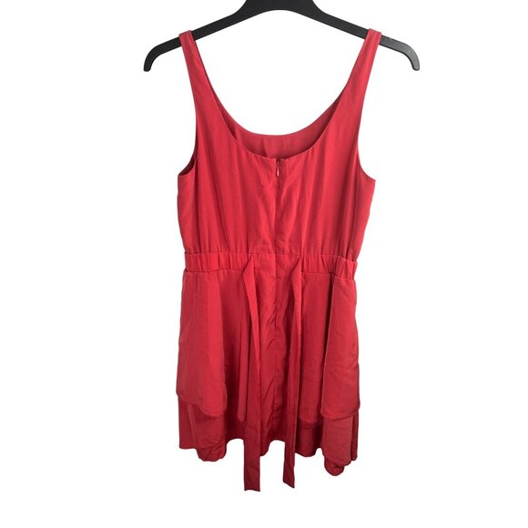 BCBGGeneration Sleeveless Burnt Coral Mini Dress Layered Hem - Size Medium - Picture 15 of 15